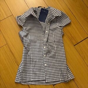 Brandy Melville Black and White Checkered Button Down Shirt